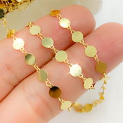 Gold Plated 925 Sterling Silver Flat Disc Chain